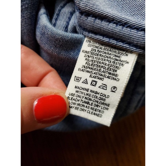 Free People 0 Modern Femme Denim Skirt Two Tone Colorblock Mini Stretch - Picture 7 of 11